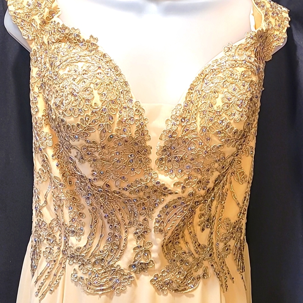 Formal Gown- Champaign,  M-L